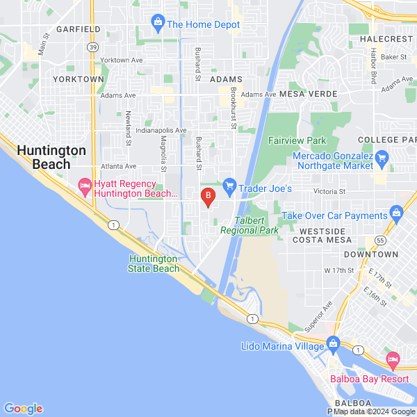 Larson Agency location map: 9622 Clearbrook Dr, Huntington Beach, CA