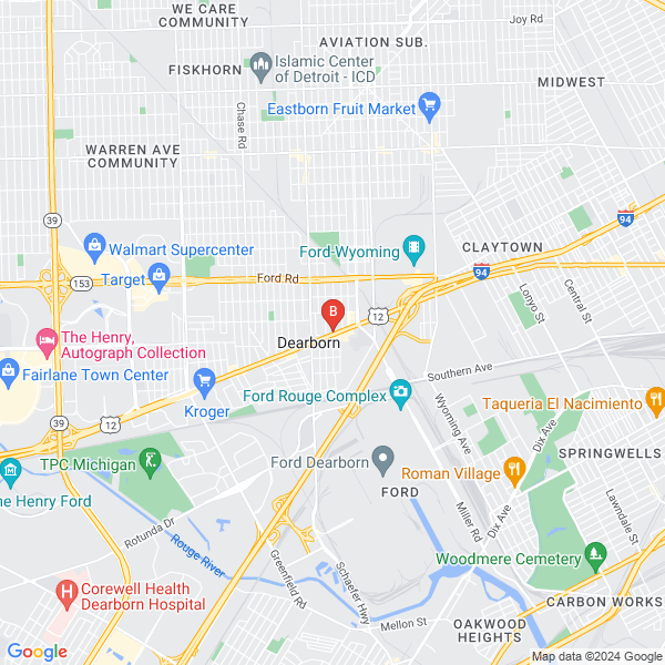 THE OASIS KITCHEN OF DEARBORN location map: 13210 MICHIGAN AVE, DEARBORN, MI